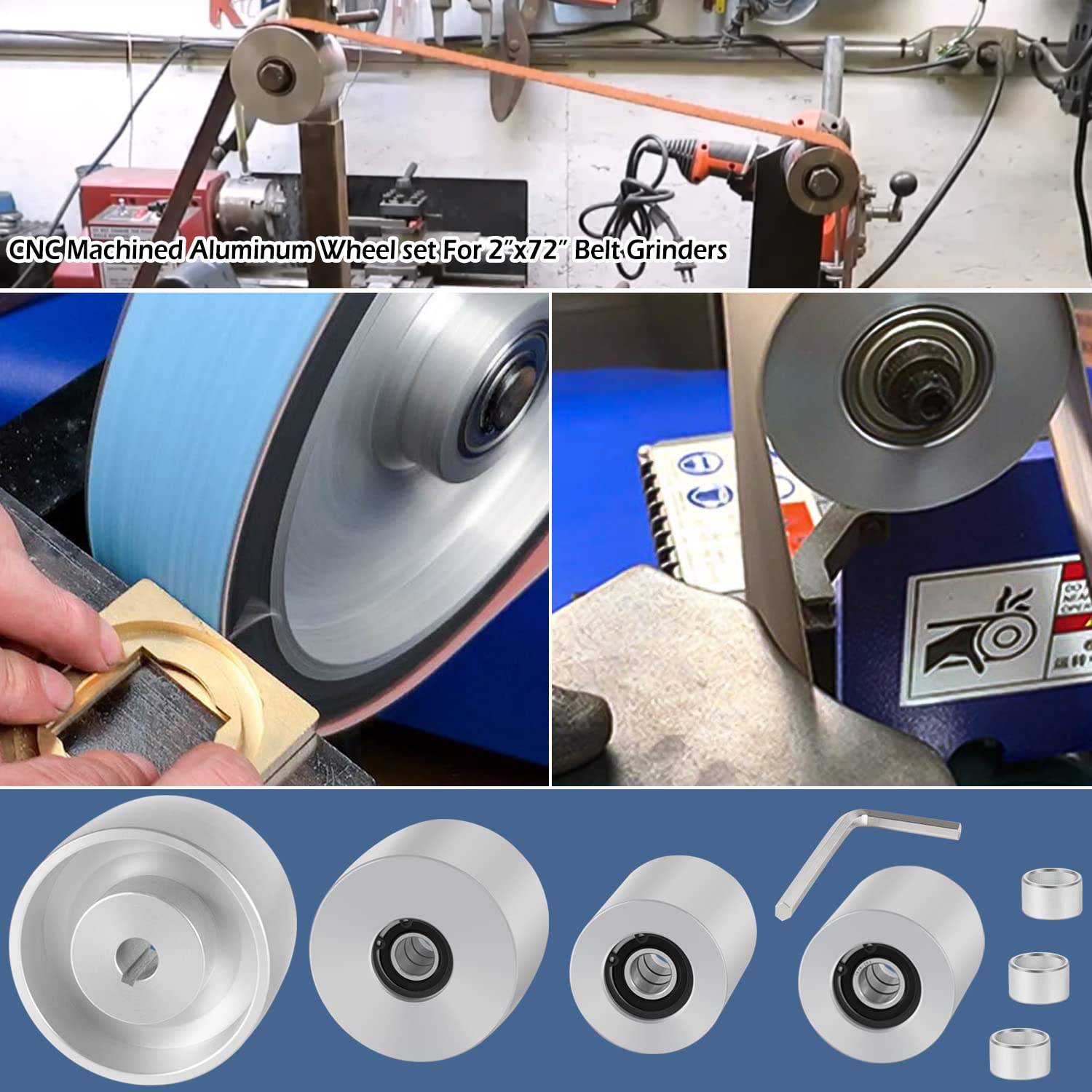 2x72 Belt Grinder Wheel Set for Knife Grinder 4
